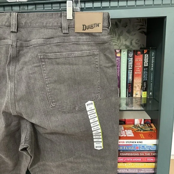 NWT Duluth Trading Men's Ballroom Flex Relaxed Fit Jeans 42x28 New w/ Tags Gray - Picture 7 of 13